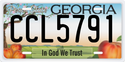GA license plate CCL5791