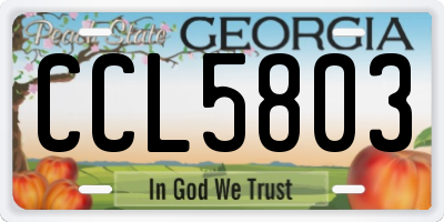 GA license plate CCL5803