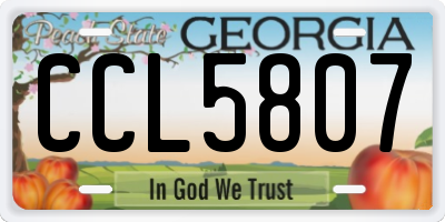 GA license plate CCL5807