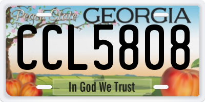 GA license plate CCL5808