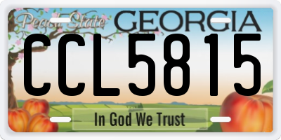 GA license plate CCL5815