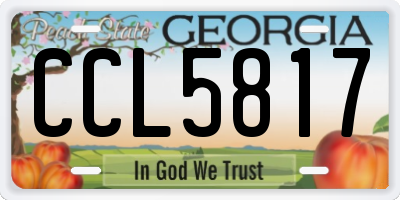 GA license plate CCL5817