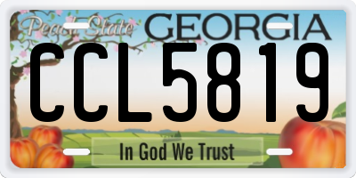 GA license plate CCL5819