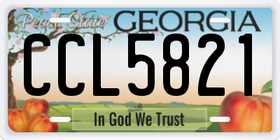 GA license plate CCL5821