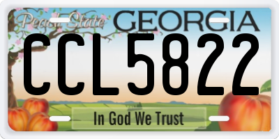 GA license plate CCL5822