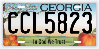 GA license plate CCL5823