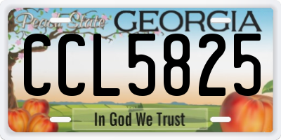 GA license plate CCL5825