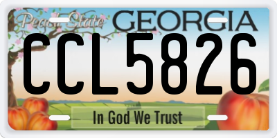 GA license plate CCL5826