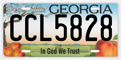 GA license plate CCL5828