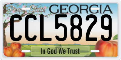 GA license plate CCL5829