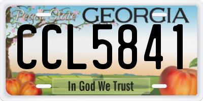 GA license plate CCL5841