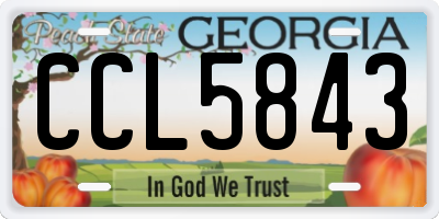 GA license plate CCL5843