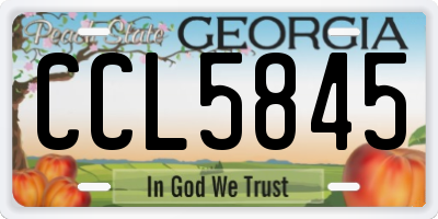 GA license plate CCL5845