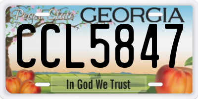 GA license plate CCL5847