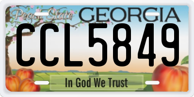 GA license plate CCL5849