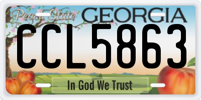 GA license plate CCL5863