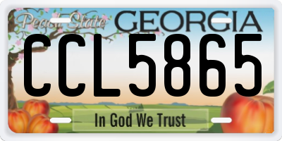 GA license plate CCL5865