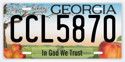 GA license plate CCL5870