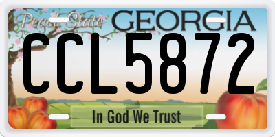 GA license plate CCL5872