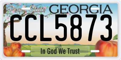 GA license plate CCL5873