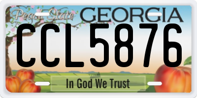 GA license plate CCL5876