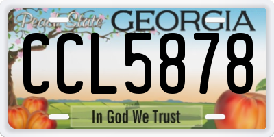 GA license plate CCL5878