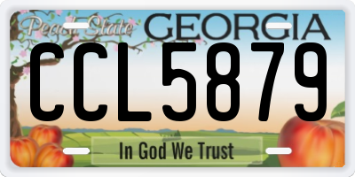 GA license plate CCL5879