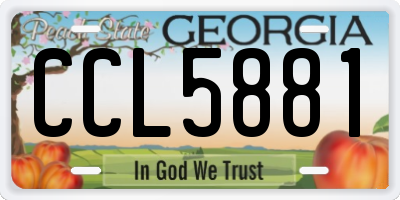 GA license plate CCL5881