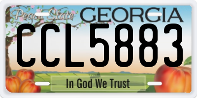 GA license plate CCL5883