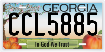 GA license plate CCL5885