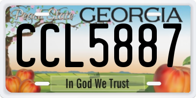GA license plate CCL5887