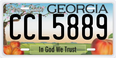 GA license plate CCL5889