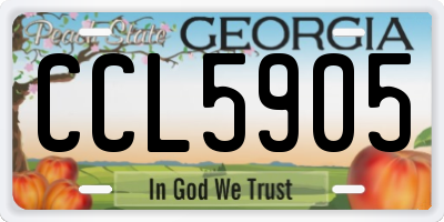 GA license plate CCL5905