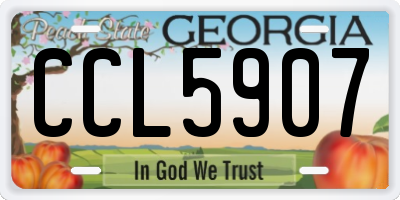 GA license plate CCL5907