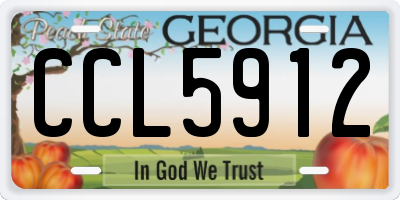 GA license plate CCL5912