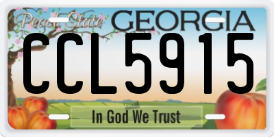 GA license plate CCL5915