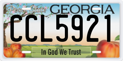 GA license plate CCL5921