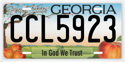 GA license plate CCL5923