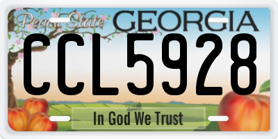 GA license plate CCL5928