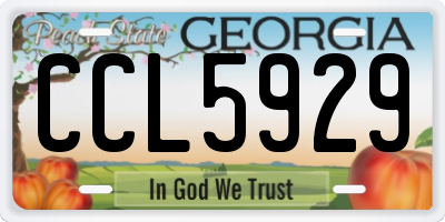 GA license plate CCL5929