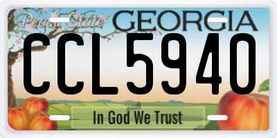 GA license plate CCL5940
