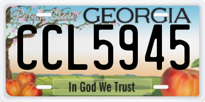 GA license plate CCL5945