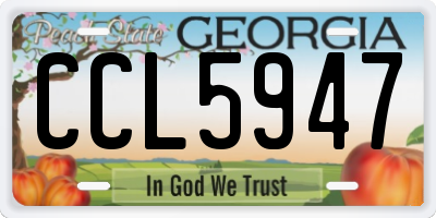 GA license plate CCL5947
