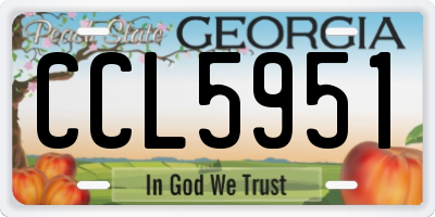GA license plate CCL5951
