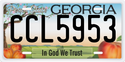 GA license plate CCL5953