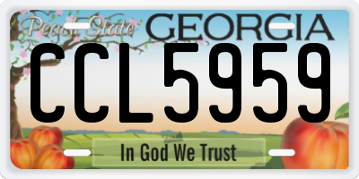 GA license plate CCL5959