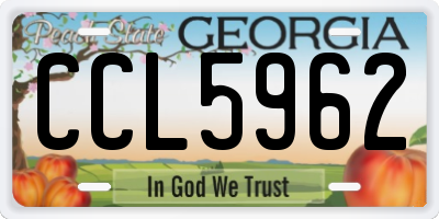 GA license plate CCL5962