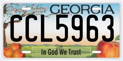 GA license plate CCL5963