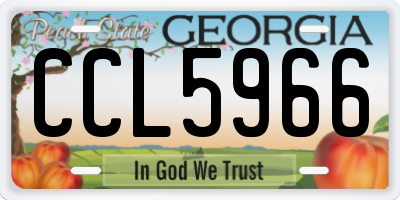 GA license plate CCL5966