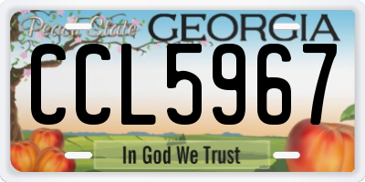 GA license plate CCL5967